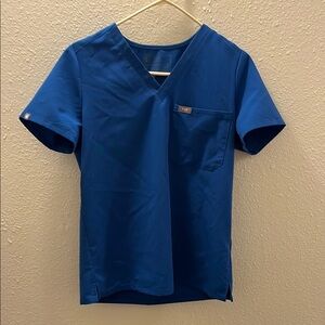 Figs Royal Blue V-Neck Scrub Top